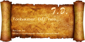 Tonhauser Dénes névjegykártya